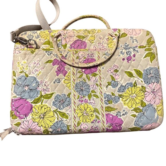 Vera Bradley Floral Quilted Laptop Bag With Shoulder Strap & Handles - Picture 2 of 10